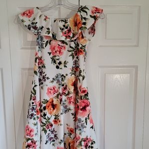 French Atmosphere floral off the shoulder dress